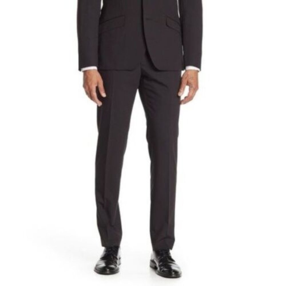 NWT - Savile Row Brixton Black 34W #5666 polyester blend slacks